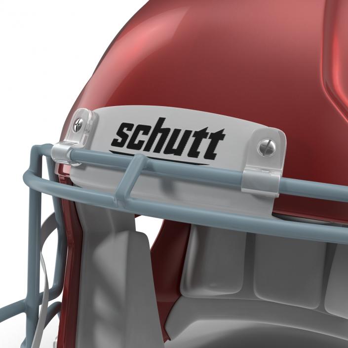 3D Football Helmet 3 Schutt Red model