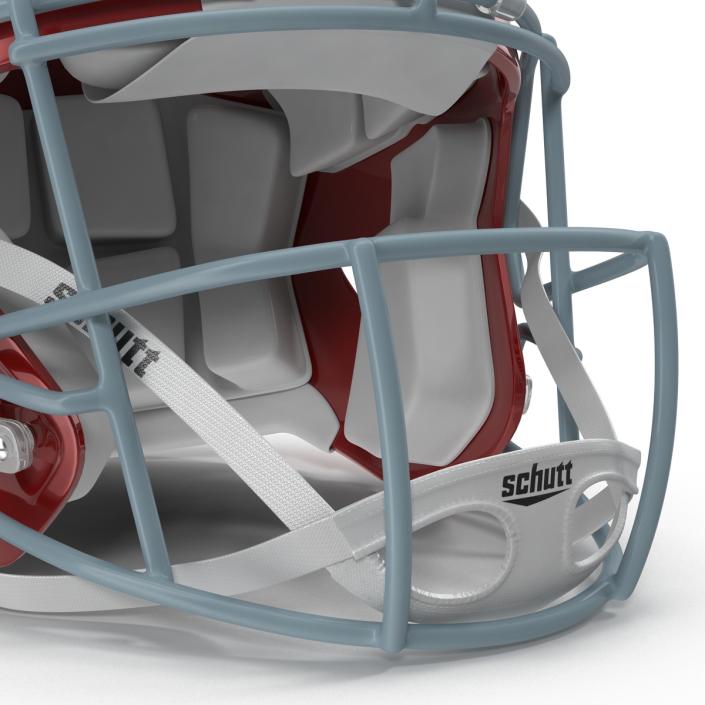 3D Football Helmet 3 Schutt Red model