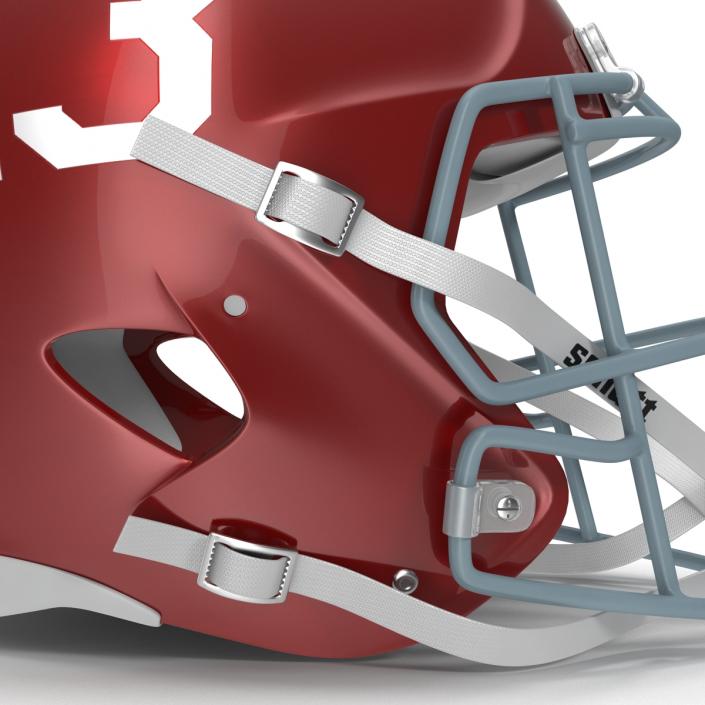 3D Football Helmet 3 Schutt Red model