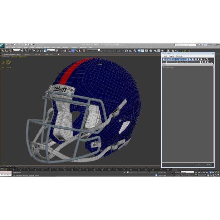 Football Helmet 3 Schutt Blue 3D model