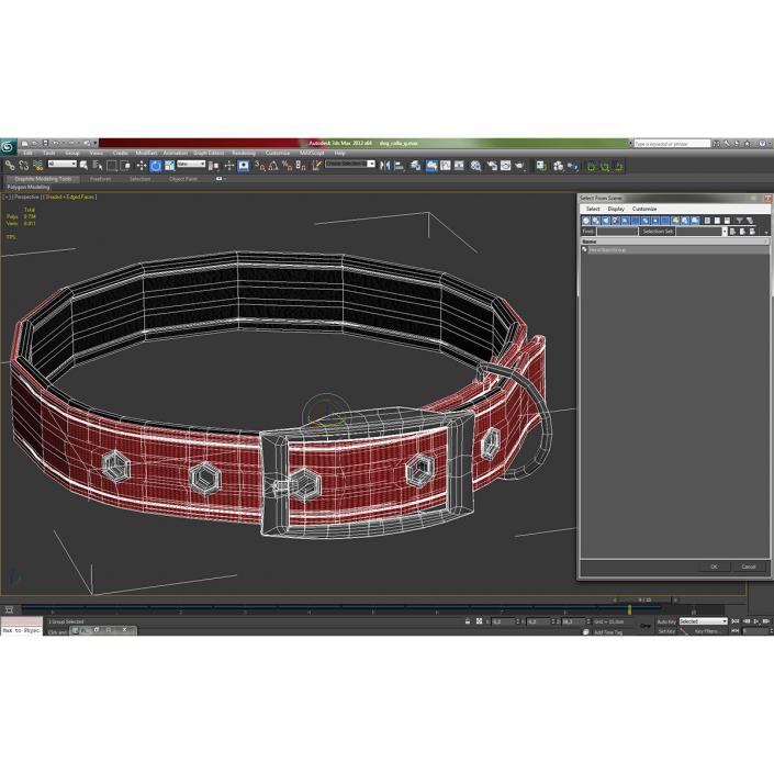 3D Dog Collar 3 Red