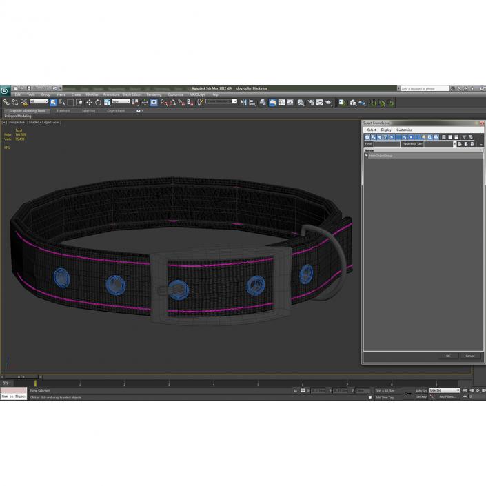 3D Dog Collar 3 Black model