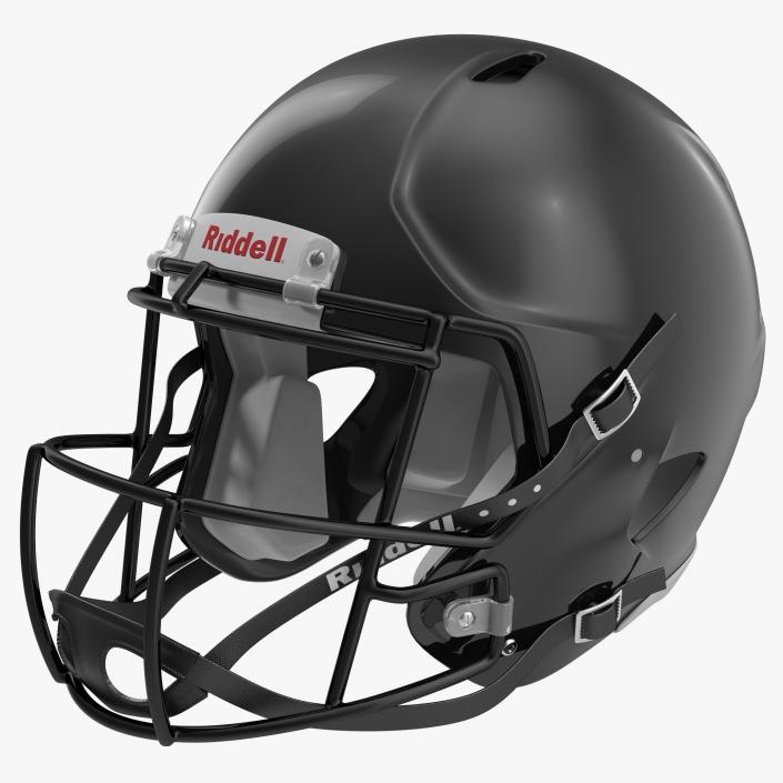 3D Football Helmet 3 Riddell Black