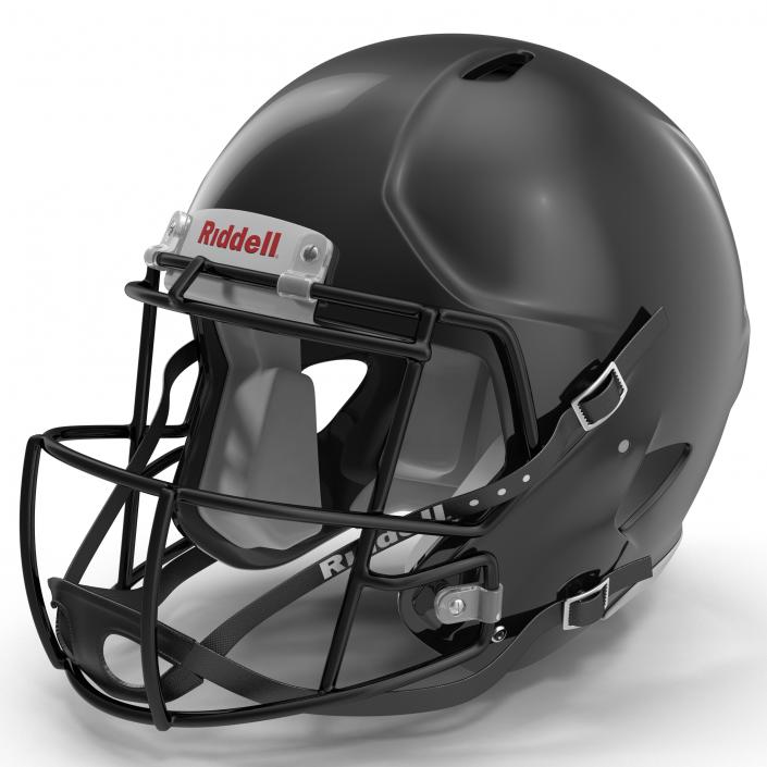 3D Football Helmet 3 Riddell Black