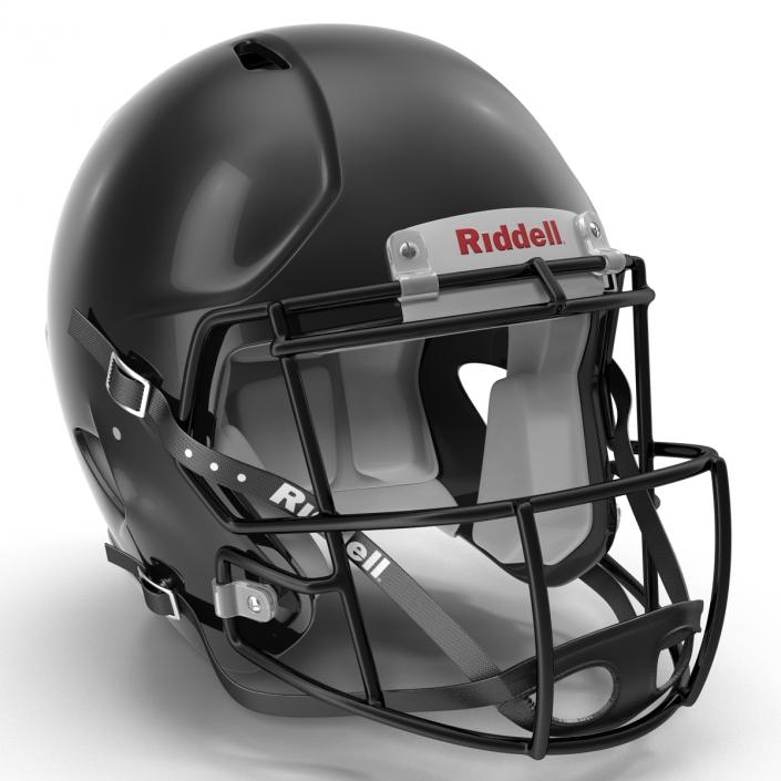 3D Football Helmet 3 Riddell Black