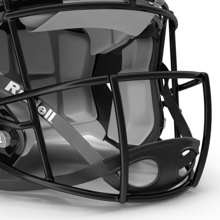 3D Football Helmet 3 Riddell Black