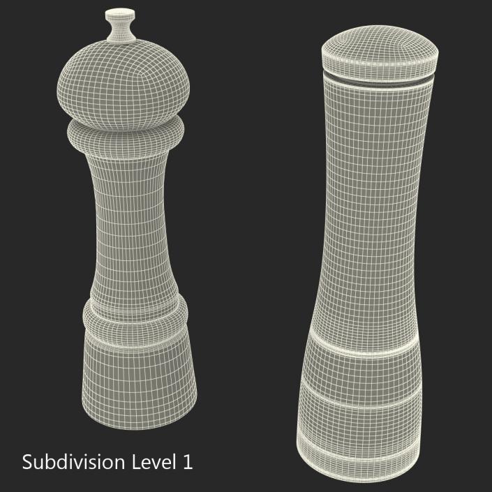 3D Pepper Mills Collection model