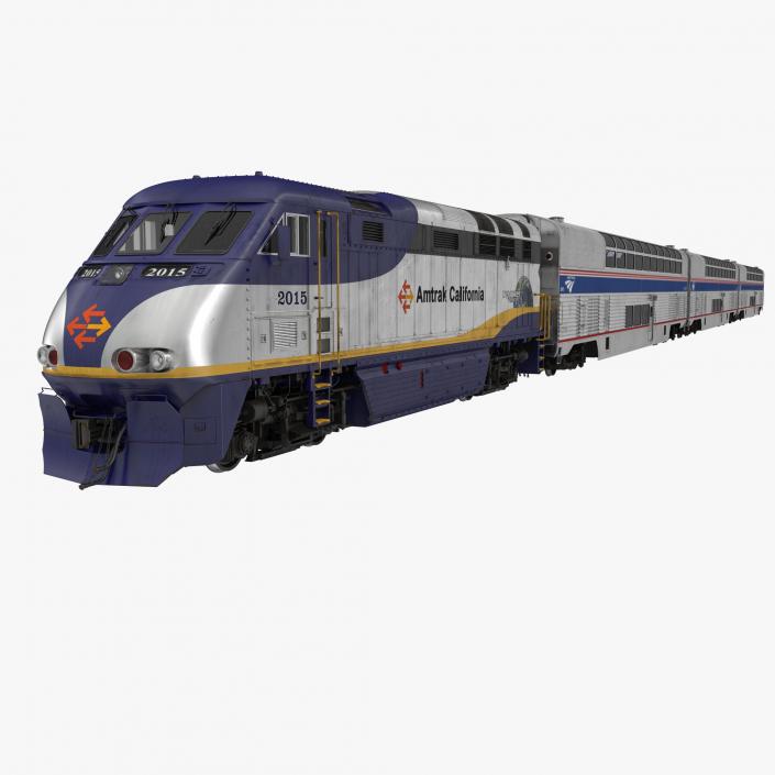 Passenger Double Deck Train Amtrak 3D model