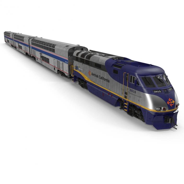 Passenger Double Deck Train Amtrak 3D model