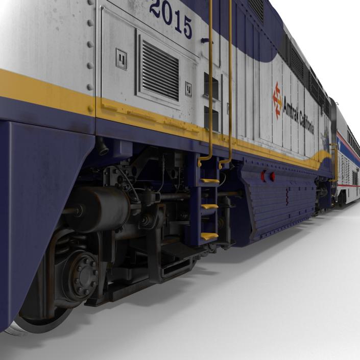 Passenger Double Deck Train Amtrak 3D model