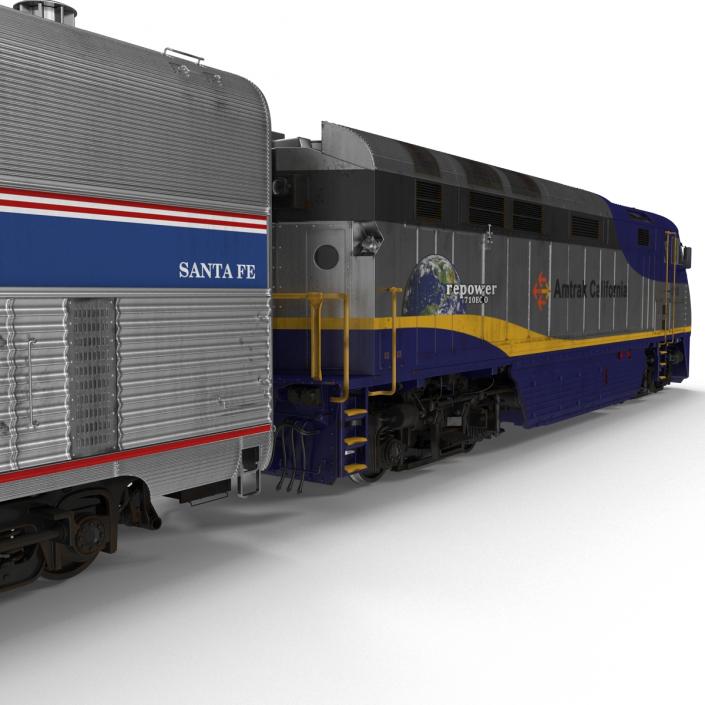 Passenger Double Deck Train Amtrak 3D model