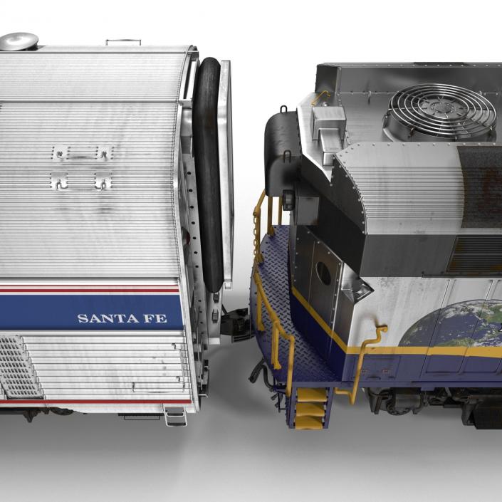 Passenger Double Deck Train Amtrak 3D model