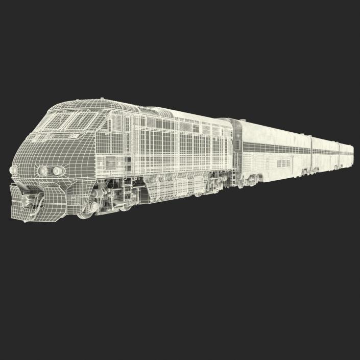 Passenger Double Deck Train Amtrak 3D model