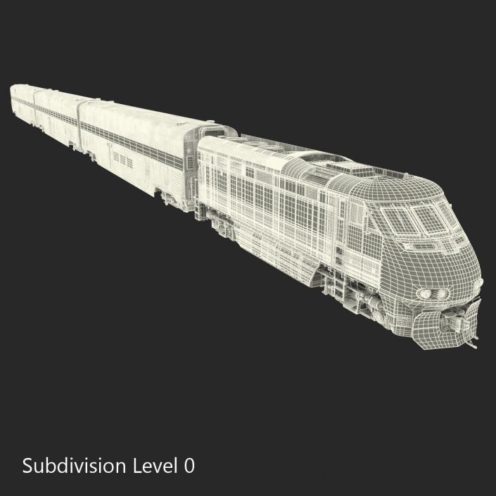 Passenger Double Deck Train Amtrak 3D model