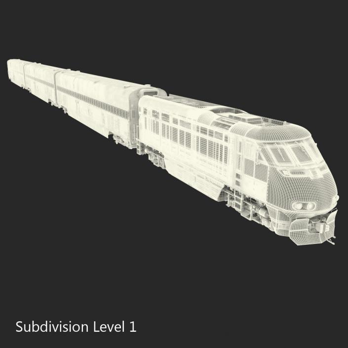 Passenger Double Deck Train Amtrak 3D model