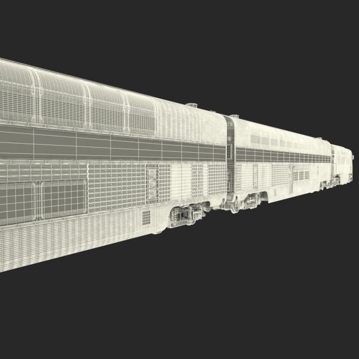 Passenger Double Deck Train Amtrak 3D model