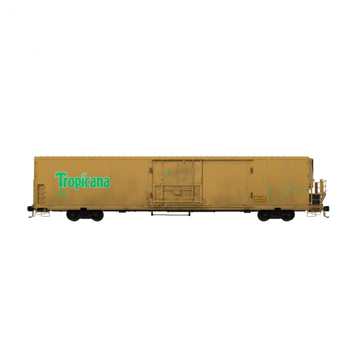 Railroad Refrigerator Car Yellow 3D