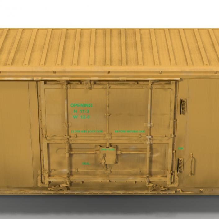 Railroad Refrigerator Car Yellow 3D