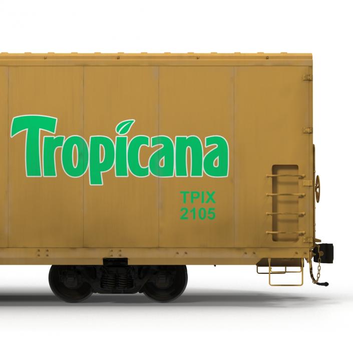 Railroad Refrigerator Car Yellow 3D