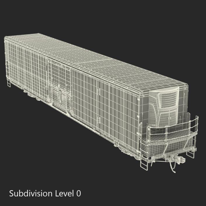 Railroad Refrigerator Car Yellow 3D