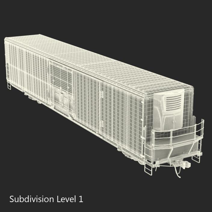 Railroad Refrigerator Car Yellow 3D