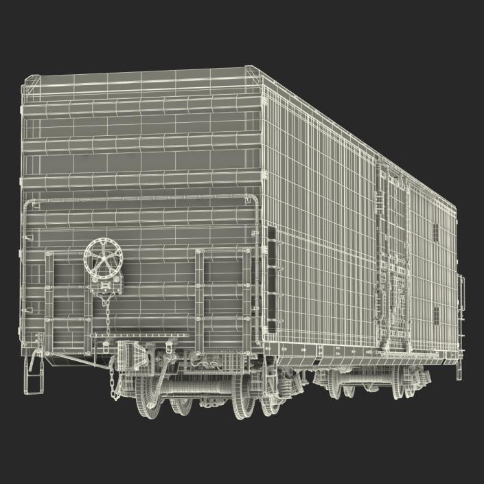 Railroad Refrigerator Car Yellow 3D