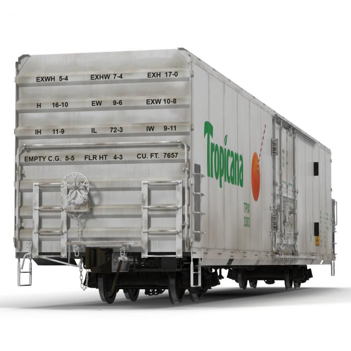 3D Railroad Refrigerator Car White