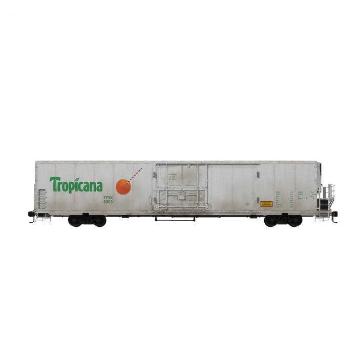 3D Railroad Refrigerator Car White