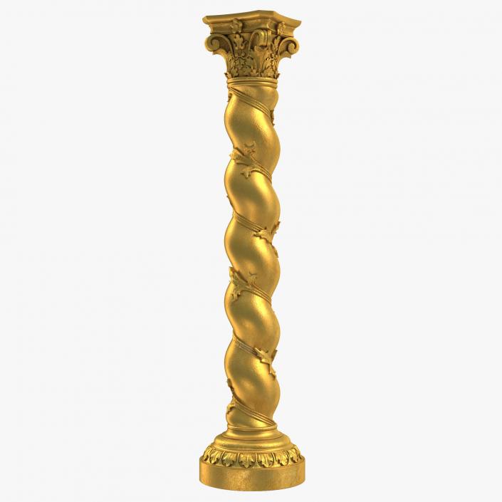 3D Solomonic Column Gold