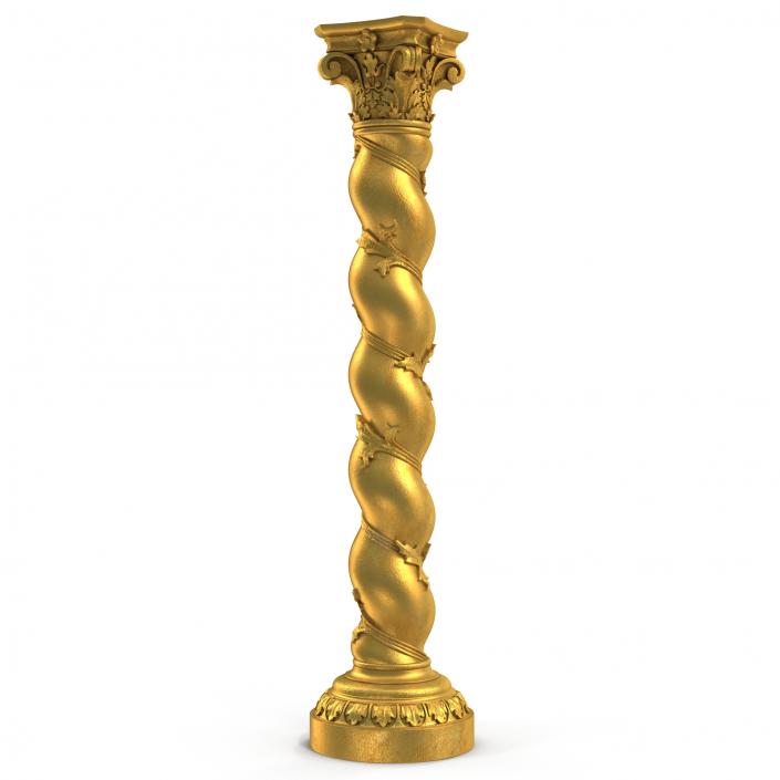 3D Solomonic Column Gold