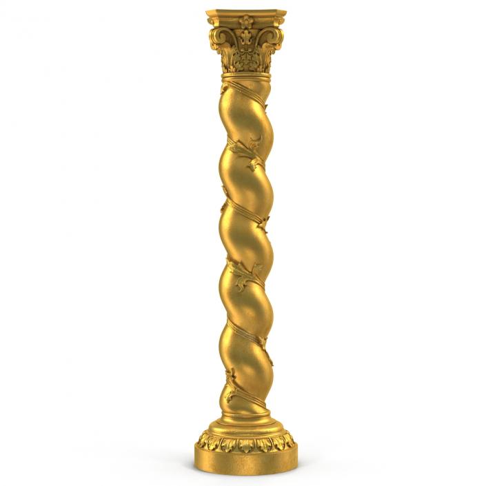 3D Solomonic Column Gold