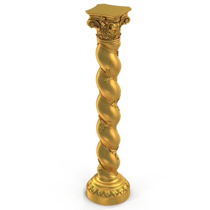 3D Solomonic Column Gold