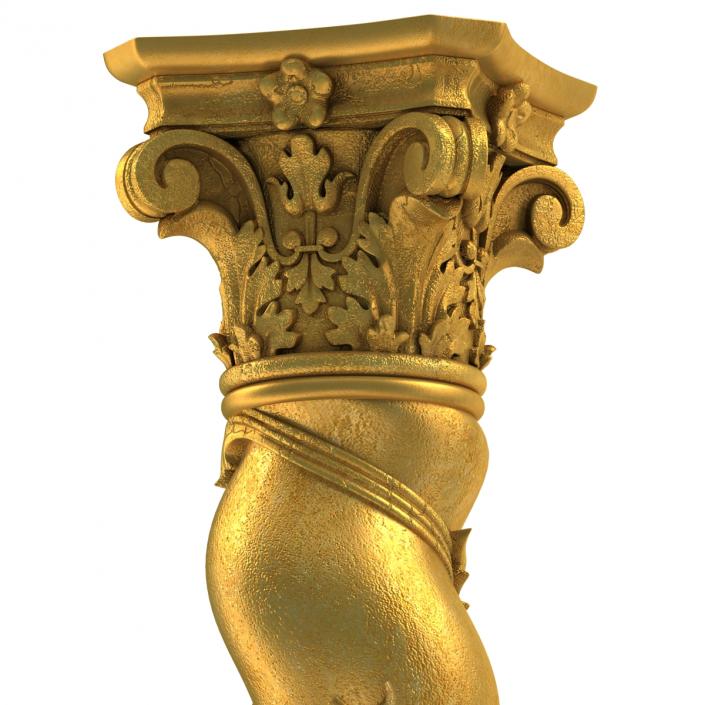 3D Solomonic Column Gold