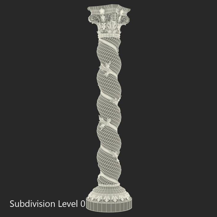 3D Solomonic Column Gold