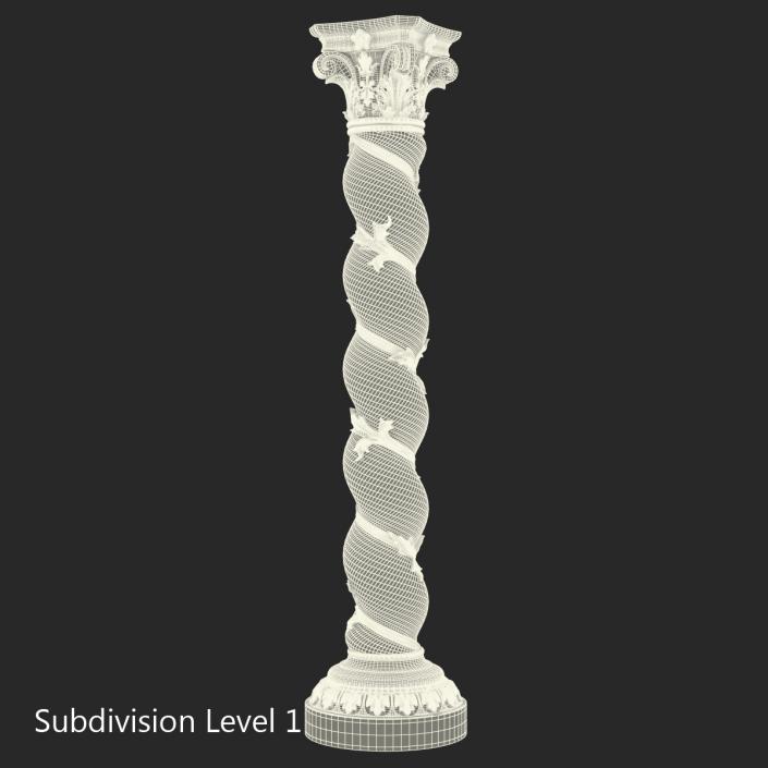 3D Solomonic Column Gold