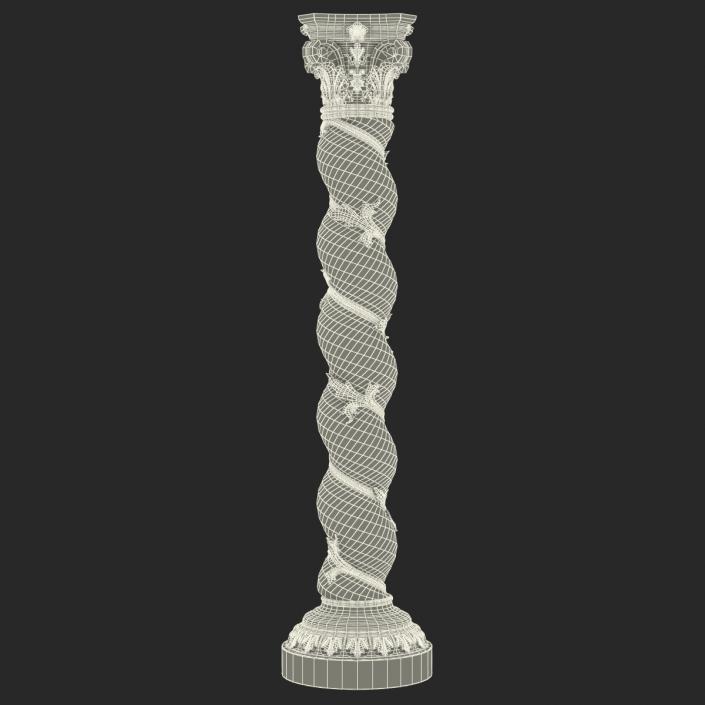 3D Solomonic Column Gold