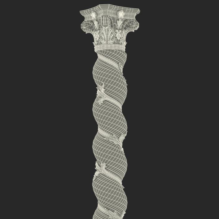 3D Solomonic Column Gold