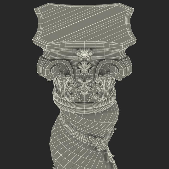 3D Solomonic Column Gold