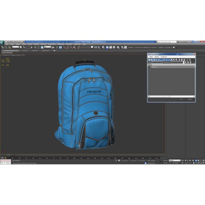 3D Backpack Blue model