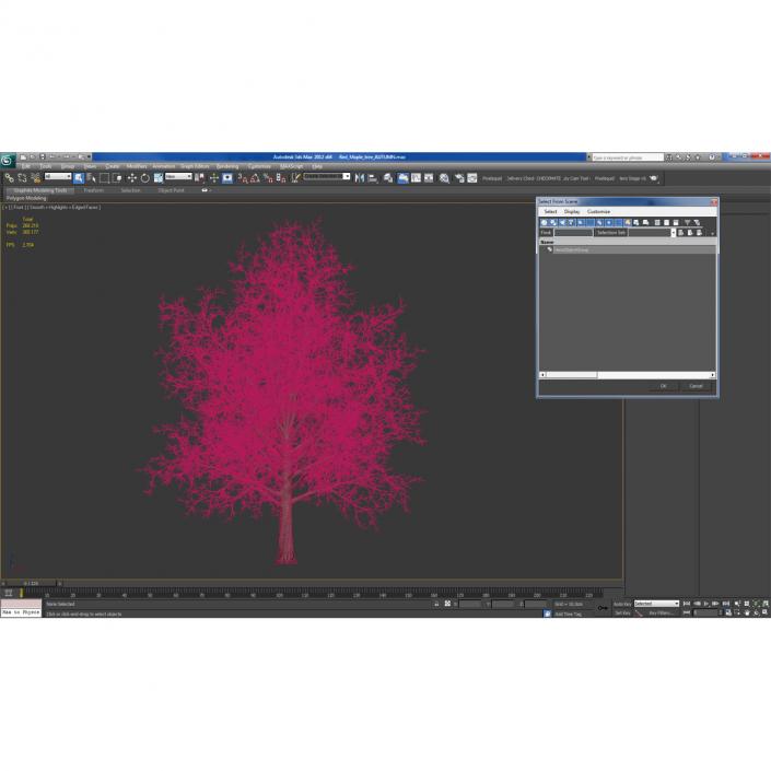 3D Red Maple Tree Winter