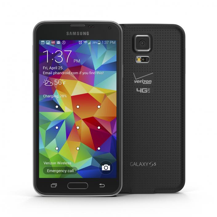 3D Samsung Galaxy S5 Black model