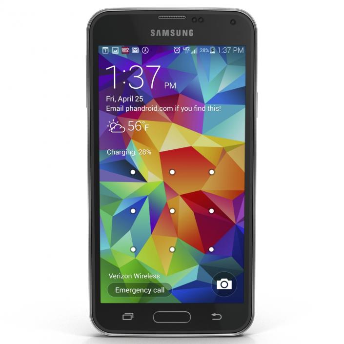 3D Samsung Galaxy S5 Black model