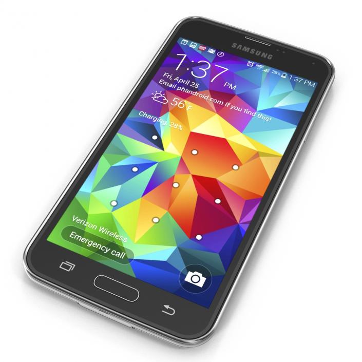 3D Samsung Galaxy S5 Black model