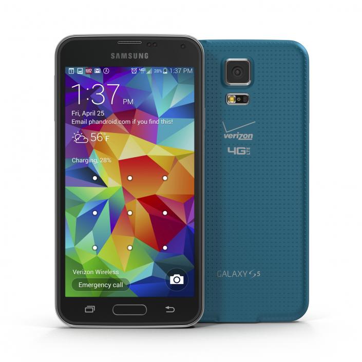 Samsung Galaxy S5 Blue 3D