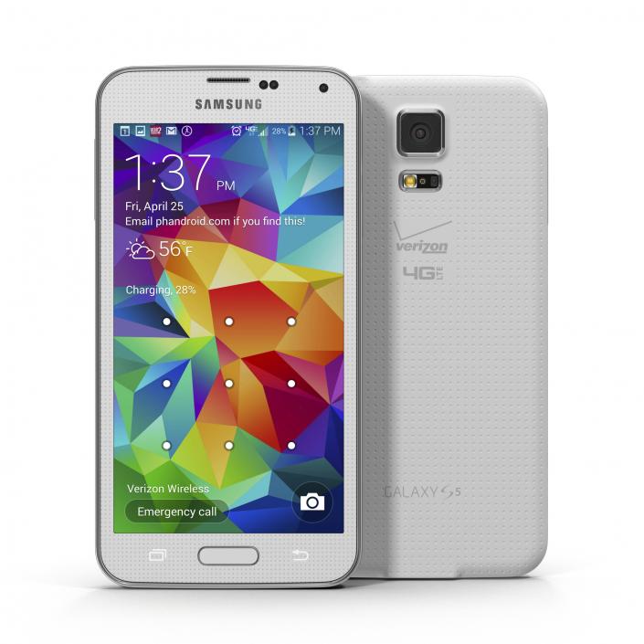 3D Samsung Galaxy S5 White model