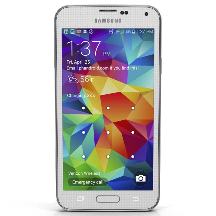 3D Samsung Galaxy S5 White model