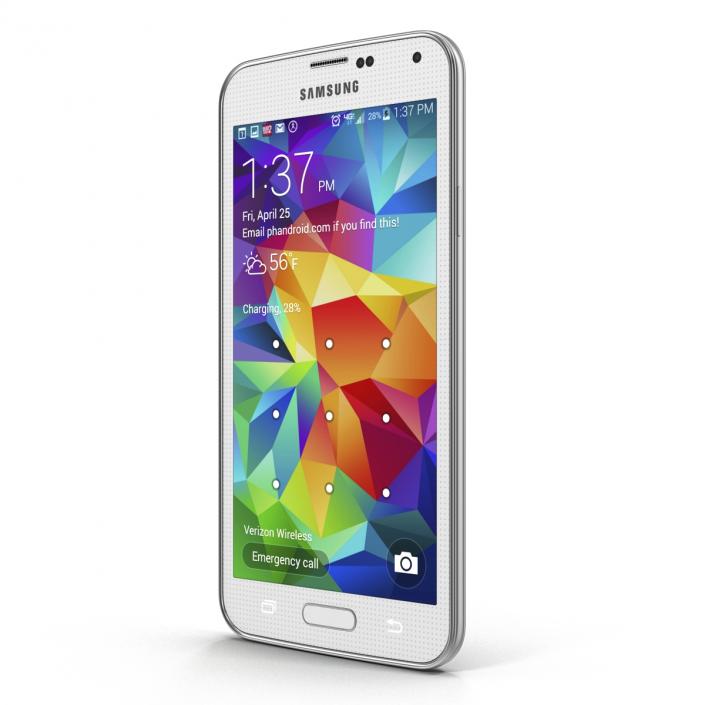 3D Samsung Galaxy S5 White model