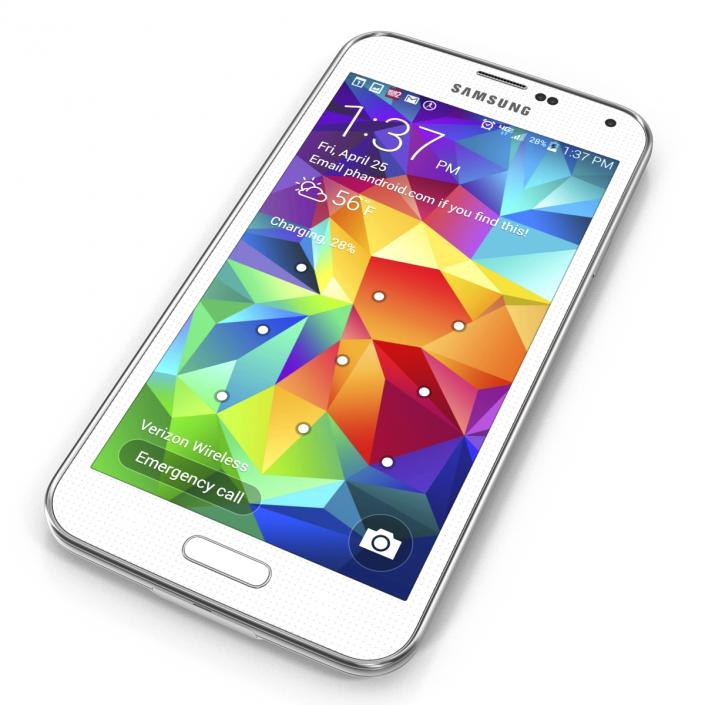 3D Samsung Galaxy S5 White model