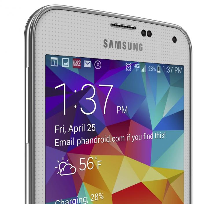 3D Samsung Galaxy S5 White model