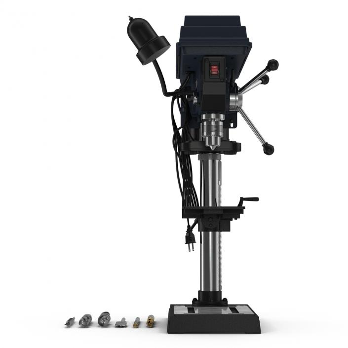 3D Delta Drill Press with Drill Bits model